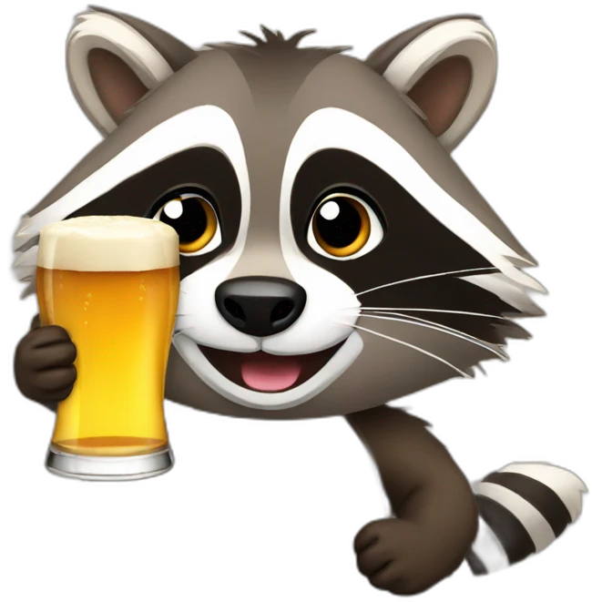 Racoon with beer emoji