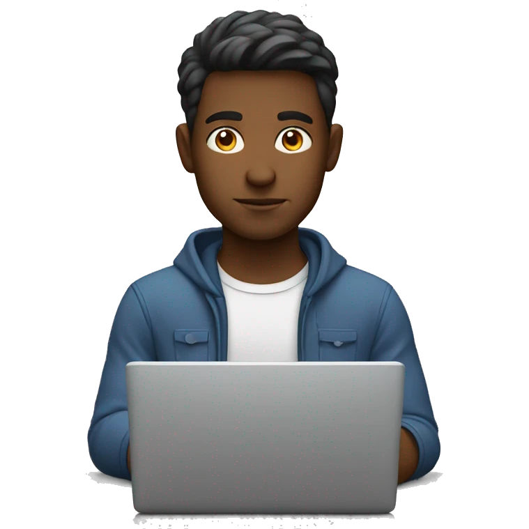 focused male with laptop emoji