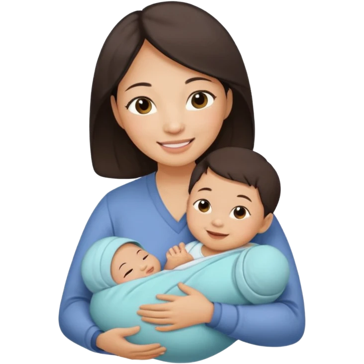 A Chinese mother with her newborn. emoji