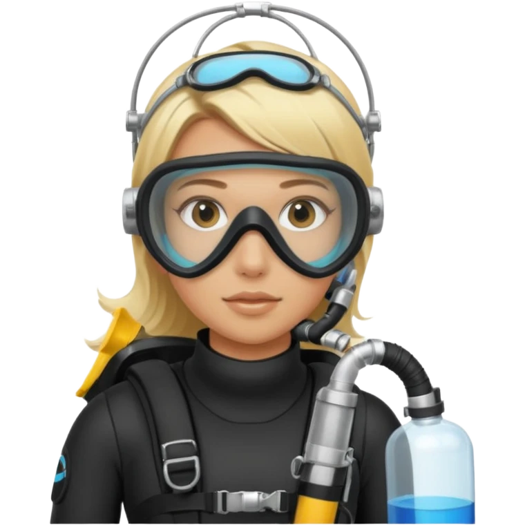 scuba diving girl blonde with oxygen tank emoji