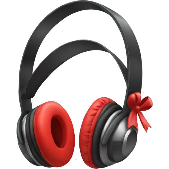headphones with red bows emoji