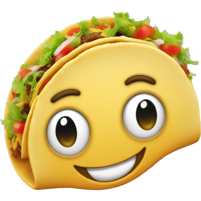 Happy face with taco on head emoji