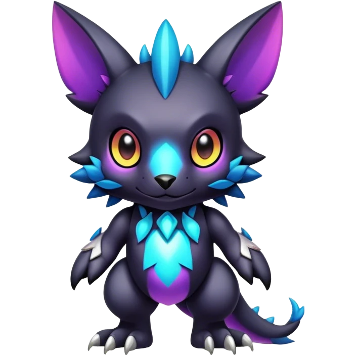 Cute cool colorful dark fantasy-Digimon-animal-hybrid full body emoji