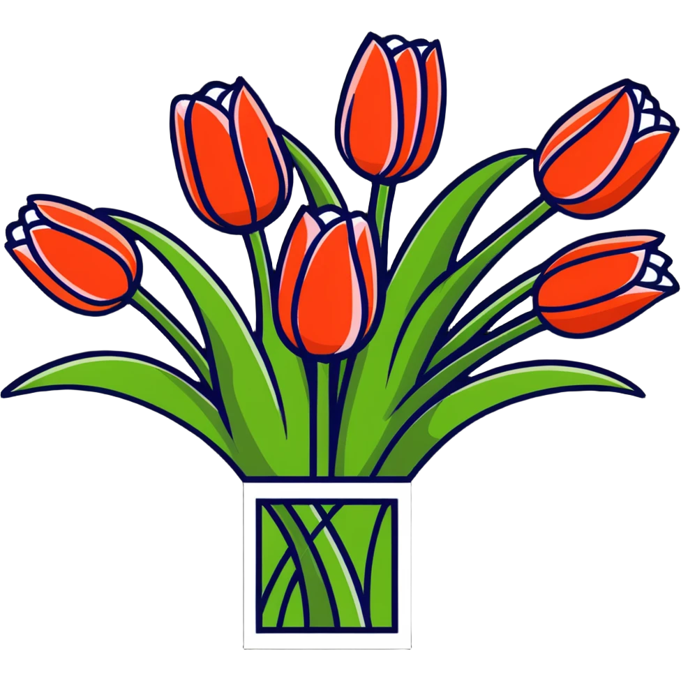 beautiful bouquet of colorful tulips emoji