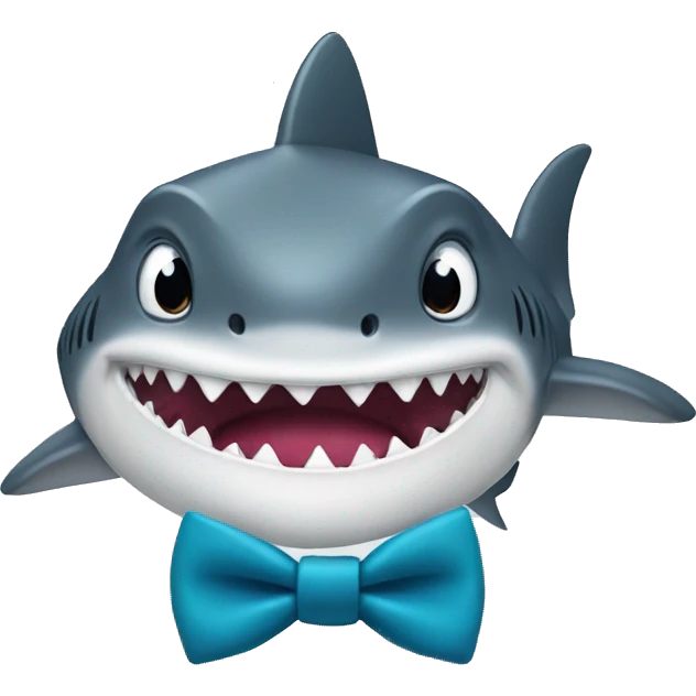 A shark wearing a bow tie emoji