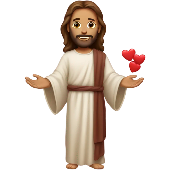 Jesus with hearts emoji