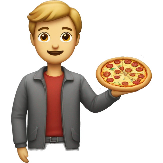 mann mit zwei pizzen emoji