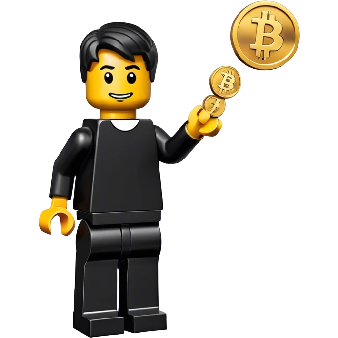 lego homme vêtement noir bitcoin emoji