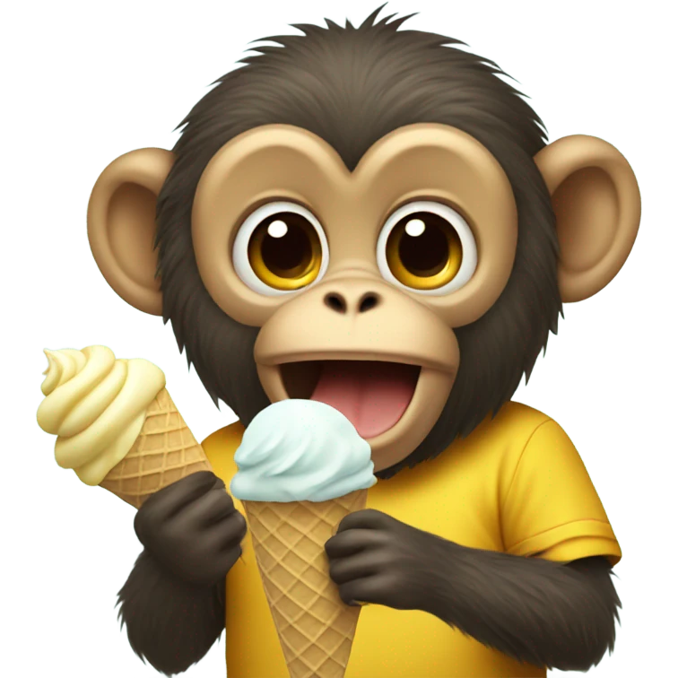 Monkey eating ice cream emoji
