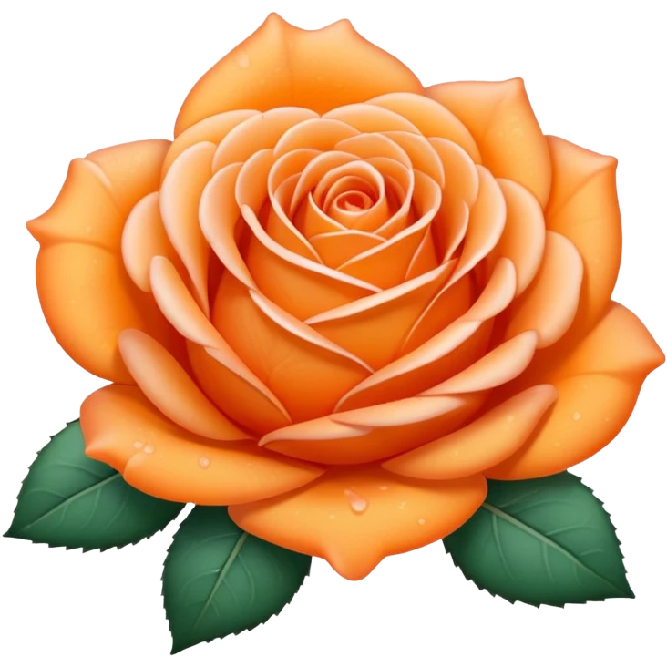 Icy orange rose emoji