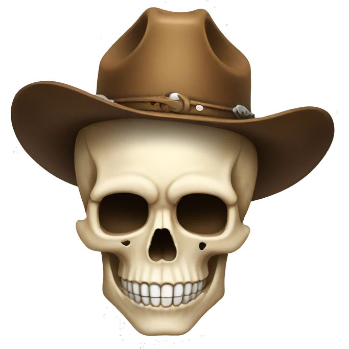 skull wearing a cowboy hat emoji