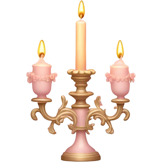 light pink candler with A faint candlelight, Rococo style emoji