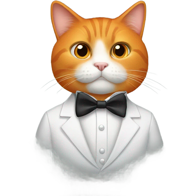 Orange cat wearing a tuxedo emoji