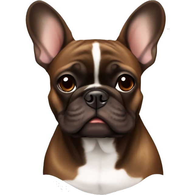 brown and dark brown brindle french bulldog emoji