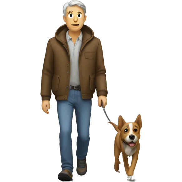 Dog walking a man  emoji