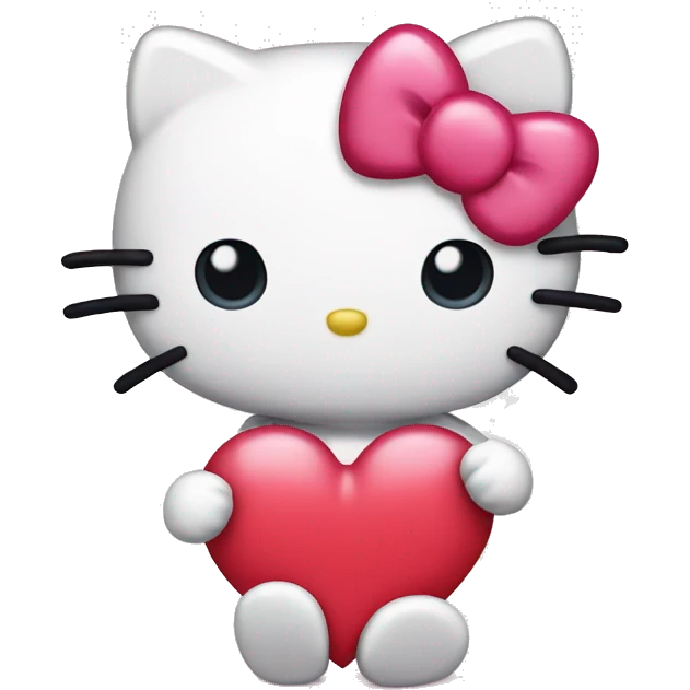 hello kitty with heart emoji