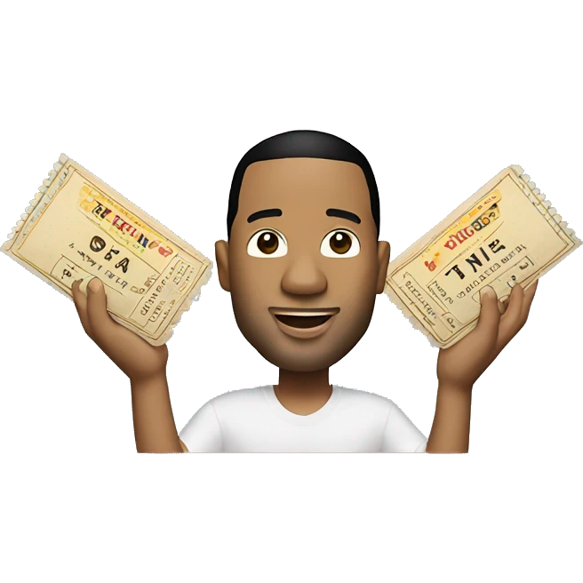 John legend with two tickets in hand emoji