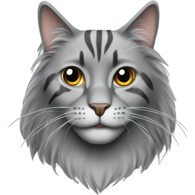 Long hair gray cat in black football jersey  emoji