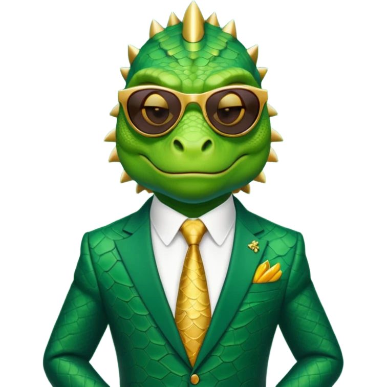 rich capitalist iguana king gold sunglasses emoji