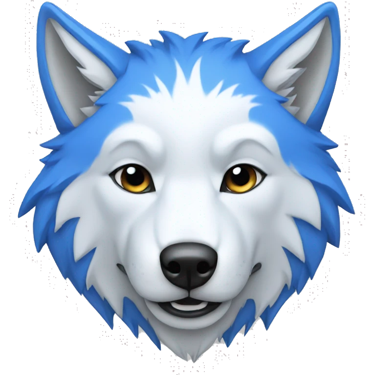wolf white and blue emoji
