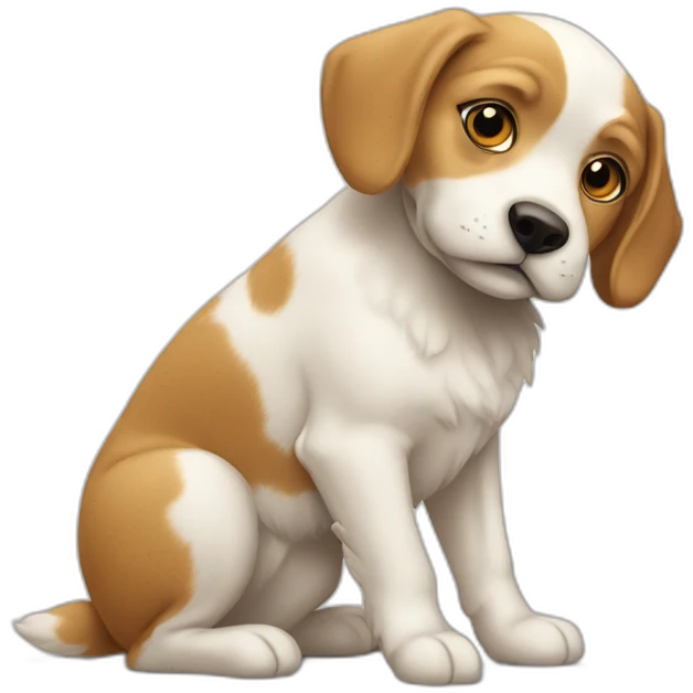 chien avec lapin emoji