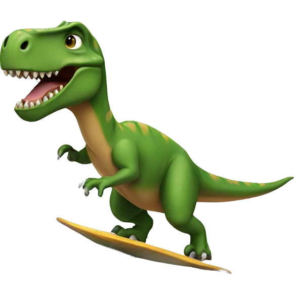 Dinosaur surfing emoji