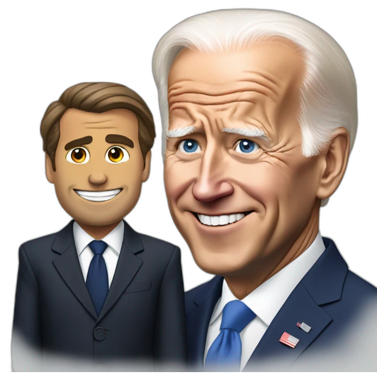 Joe Biden with Emanuel Macron emoji
