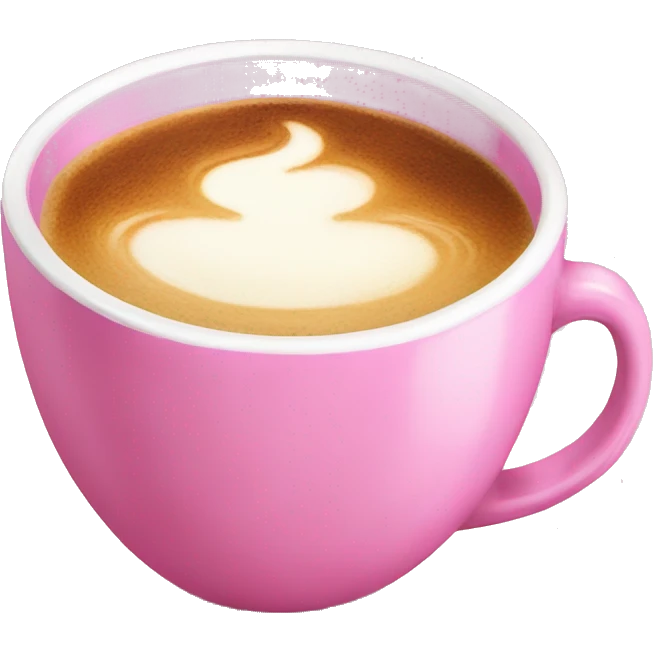 Cappuccino in pink mug emoji