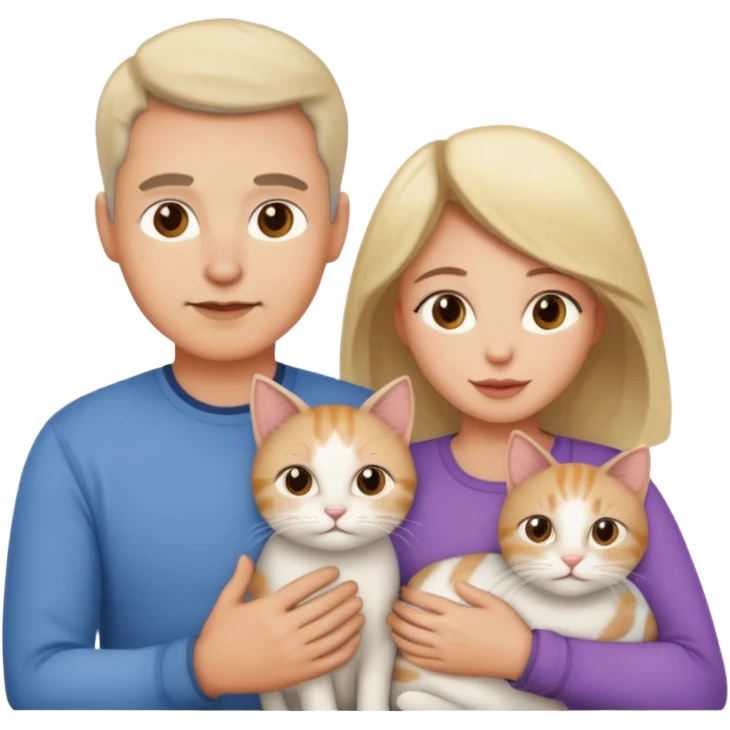 mama, papa niña y gata emoji