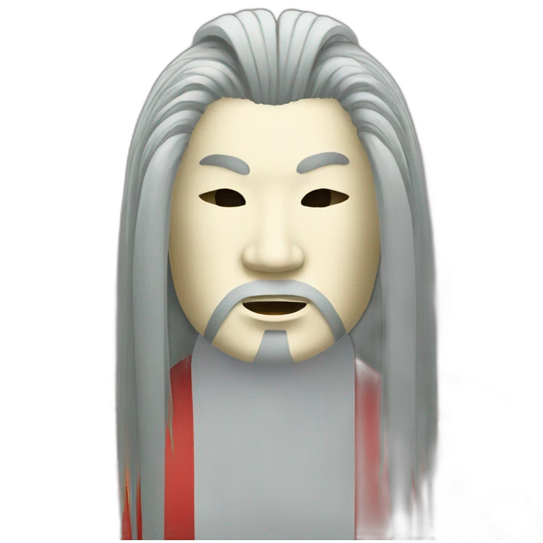noh-mask-longhair-japanese-kimono-massive-man emoji