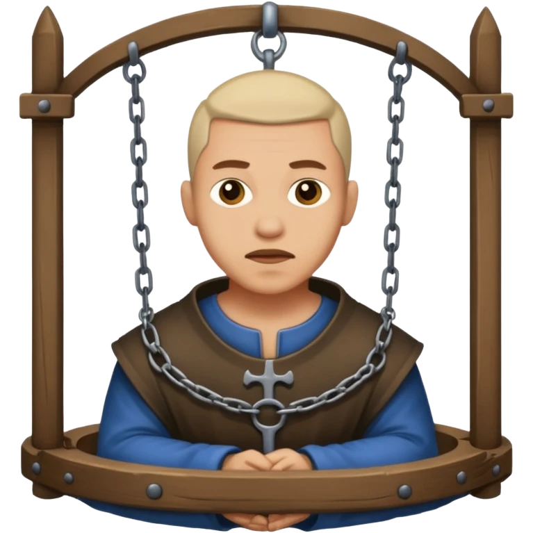 guy in stocks medieval torture device emoji