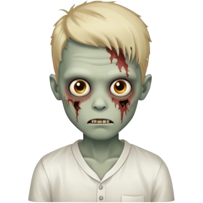 zombie boy with locks hair and white shirt emoji
