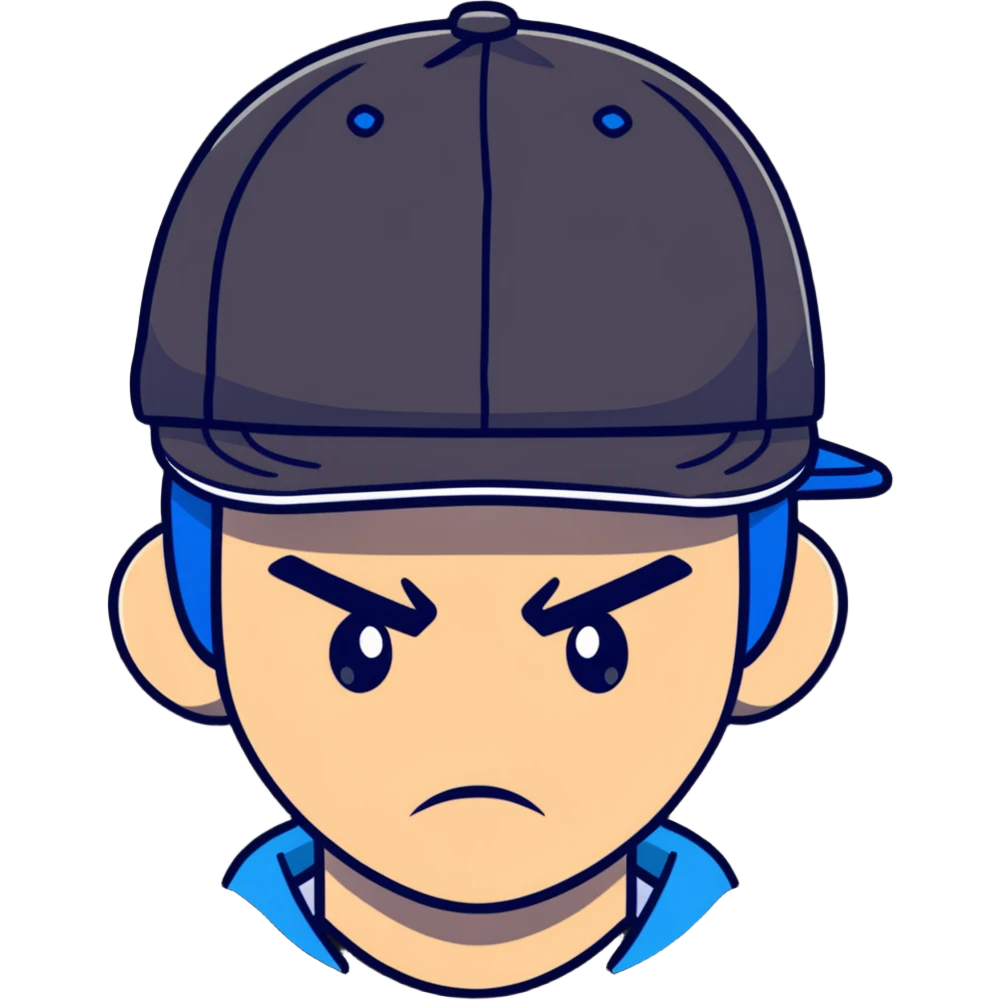 sad party guy with a snapback hat emoji