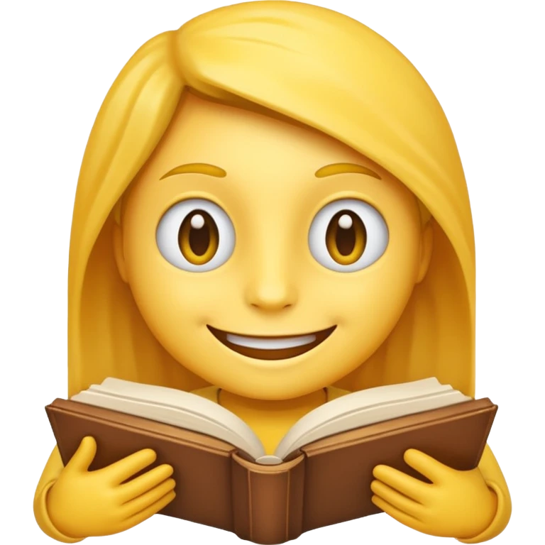 A emoji with a book in its hands like these but combined 😁📖 no pink thing on its face  emoji