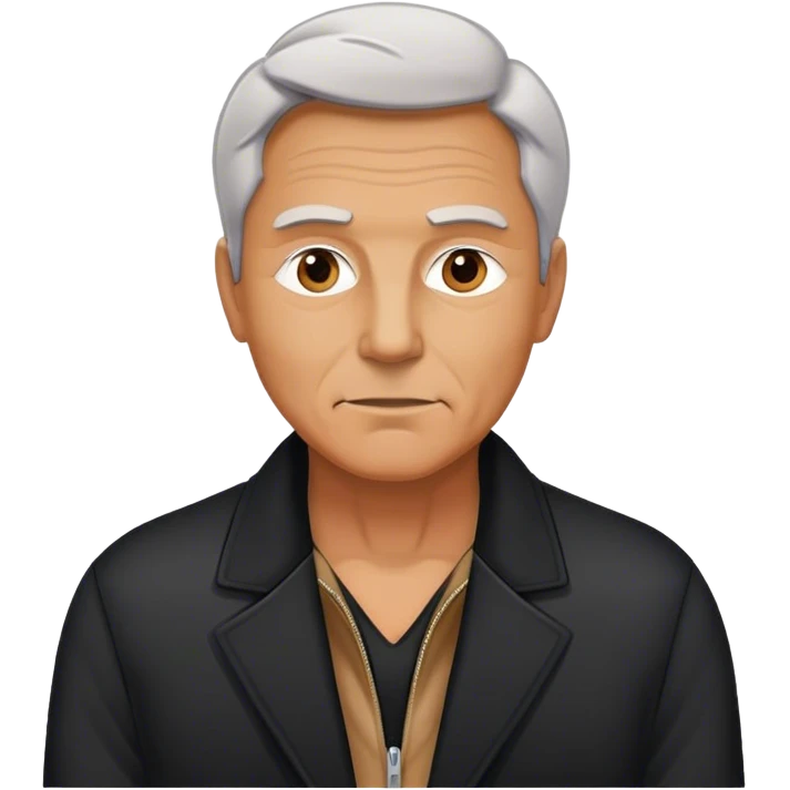 mature man in black jacket emoji