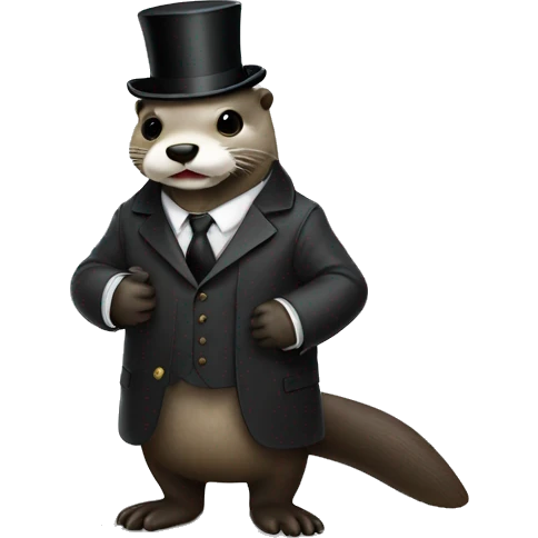 Otter dressed as monopoly man emoji