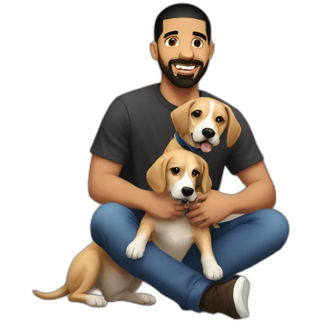 drake with dogs emoji