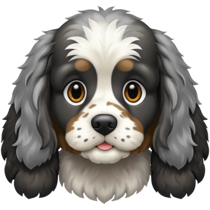 Black and grey Merle cocker spaniel  emoji