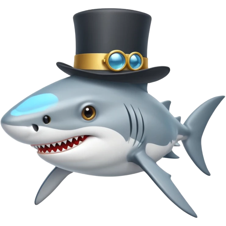 shark with a fancy top hat emoji