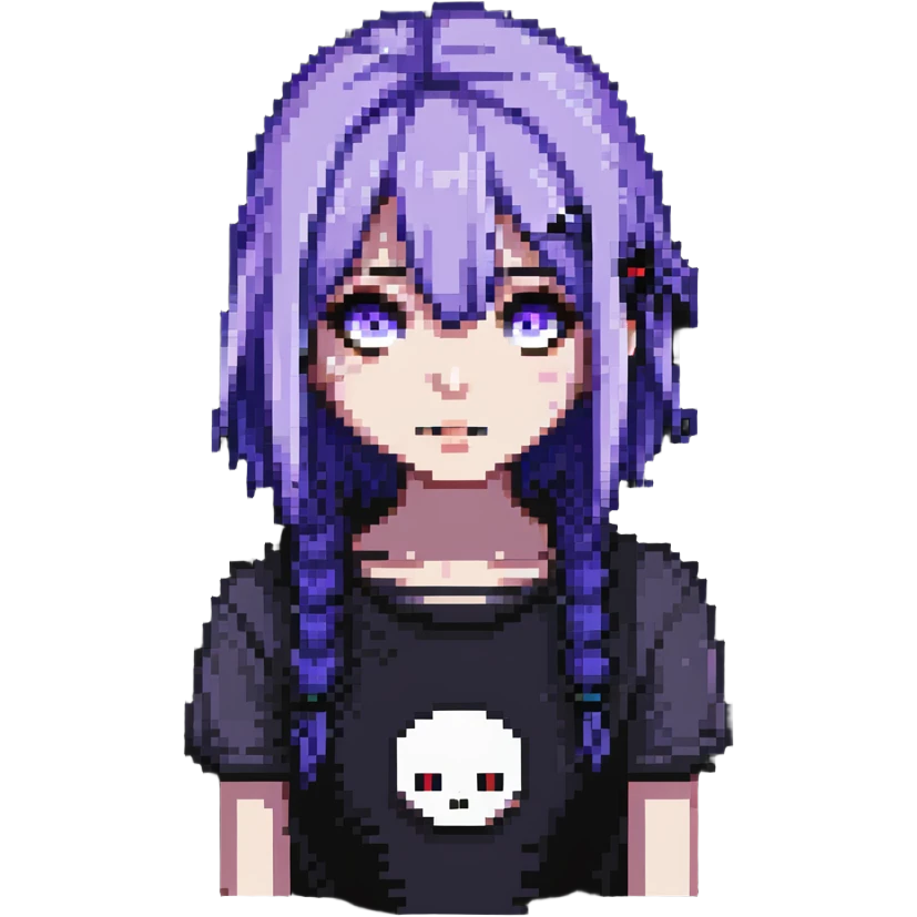 violet hair emo girl emoji