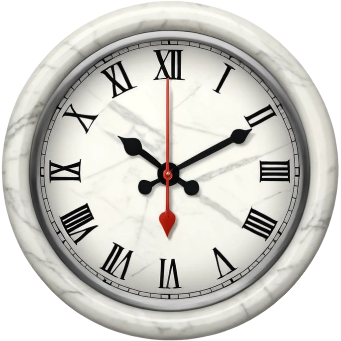 White marble effect Clock emoji