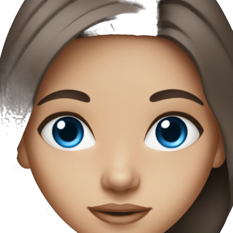Brunette girl with blue eyes make Skincare care emoji