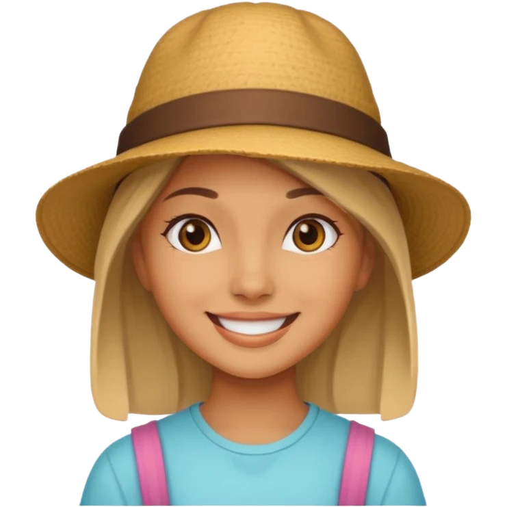 a girl wear hat emoji