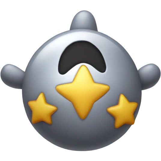 Gray Kirby being a Mario power up star but it’s circle emoji