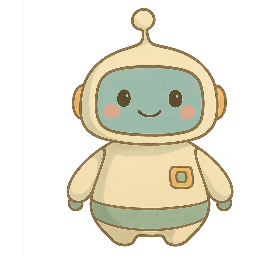 ghibli style cute AI assistant, soft colors emoji