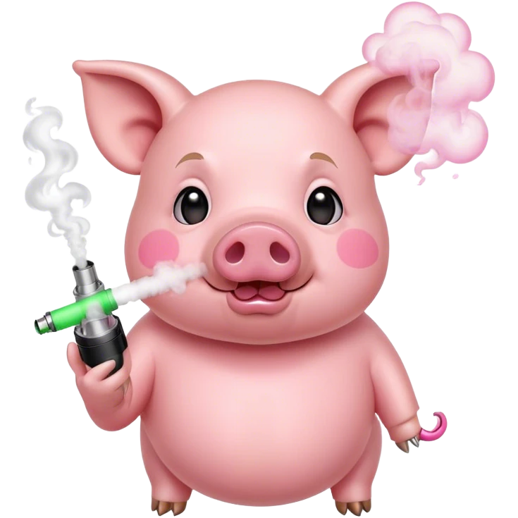 cute pig vaping emoji
