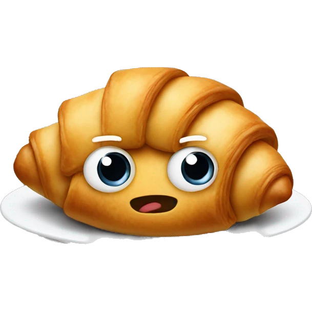 Croissant with eyes emoji