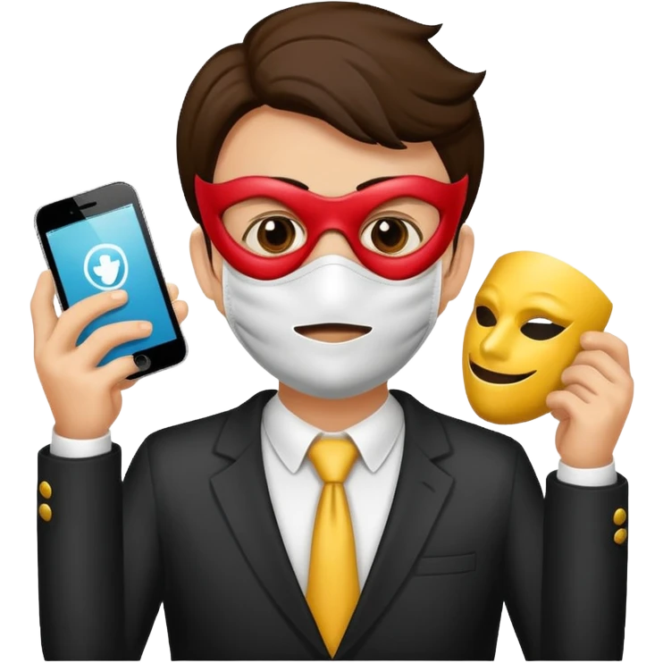 azienda che indossa una maschera per guadagnare emoji