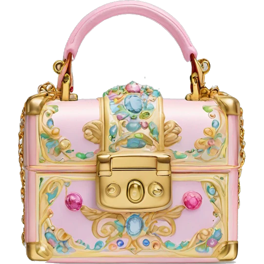 Dolce and Gabbana small box bag with colourful pastel ornament and golden detais  emoji