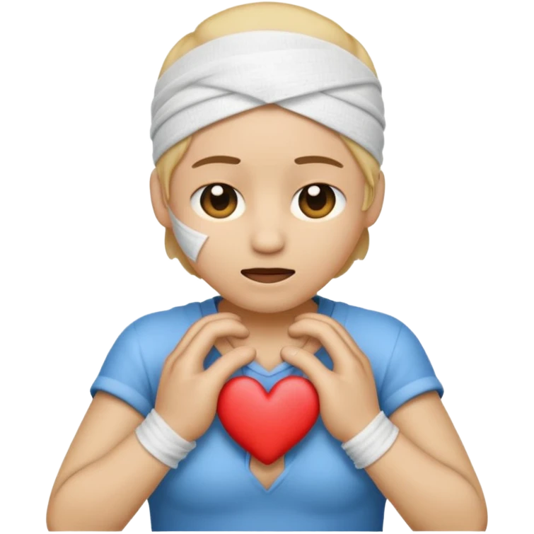 crea un emoji con esos 3 en conjunto ❤️‍🩹😩🫶🏼 emoji